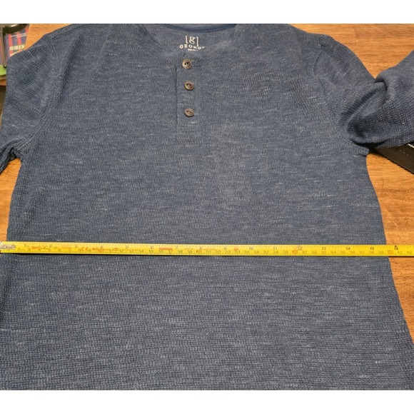 Men's Thermal Henley Shirt Long Sleeves By George Size XS/XCH Item #0142 - Picture 5 of 9